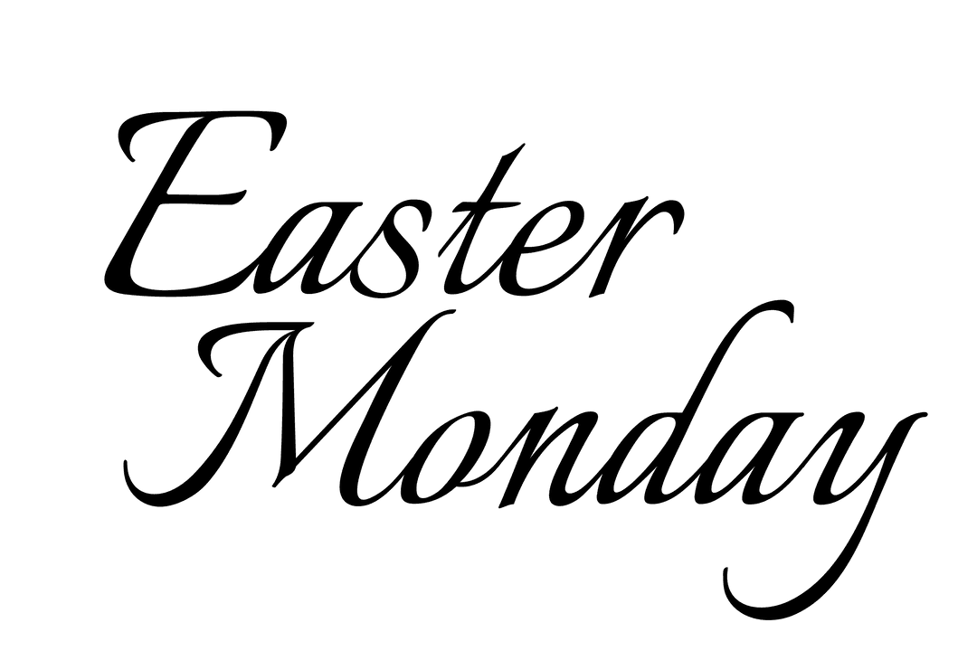 Transparent Easter Monday Text for Celebrations