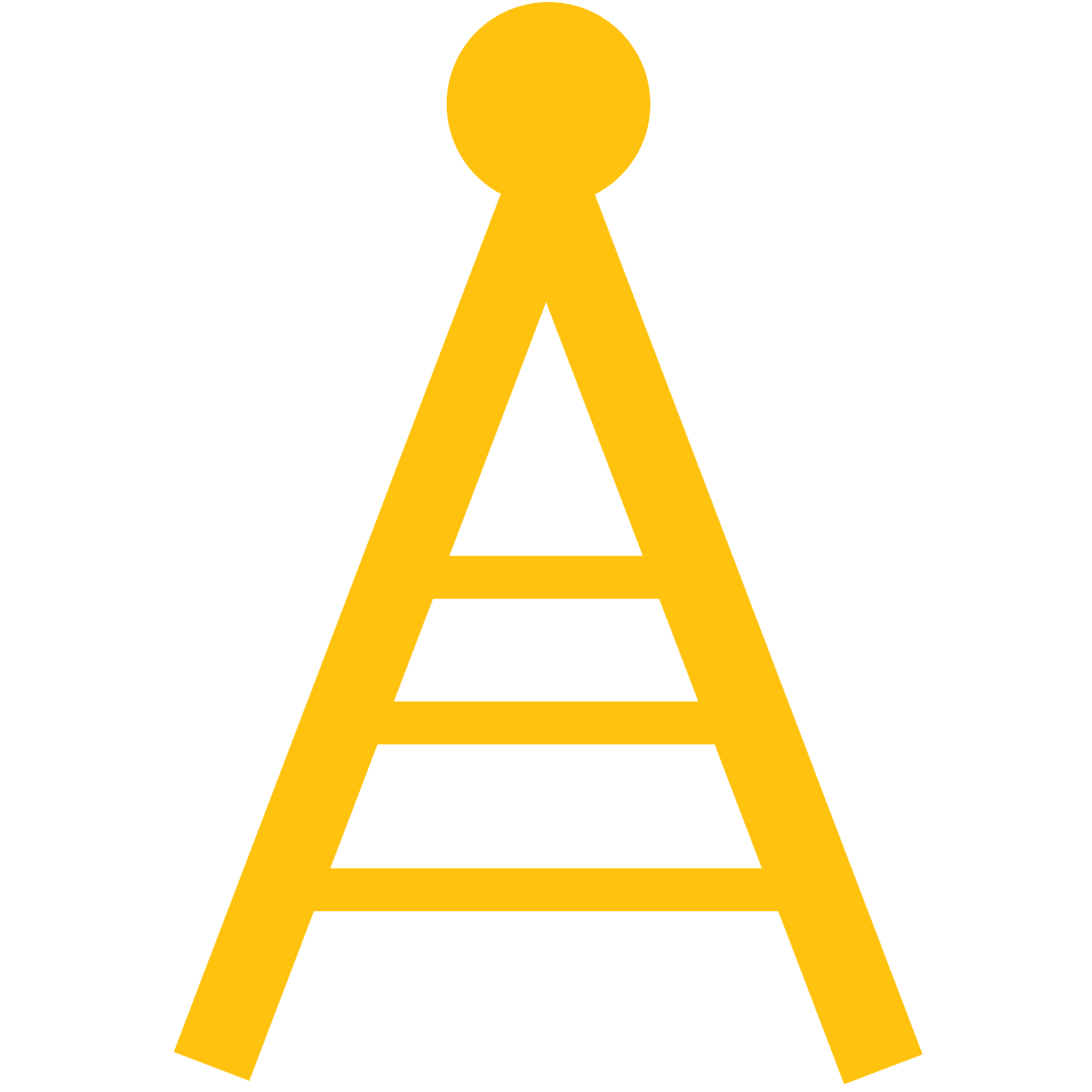 Yellow Abstract Tower Symbol on Transparent Background
