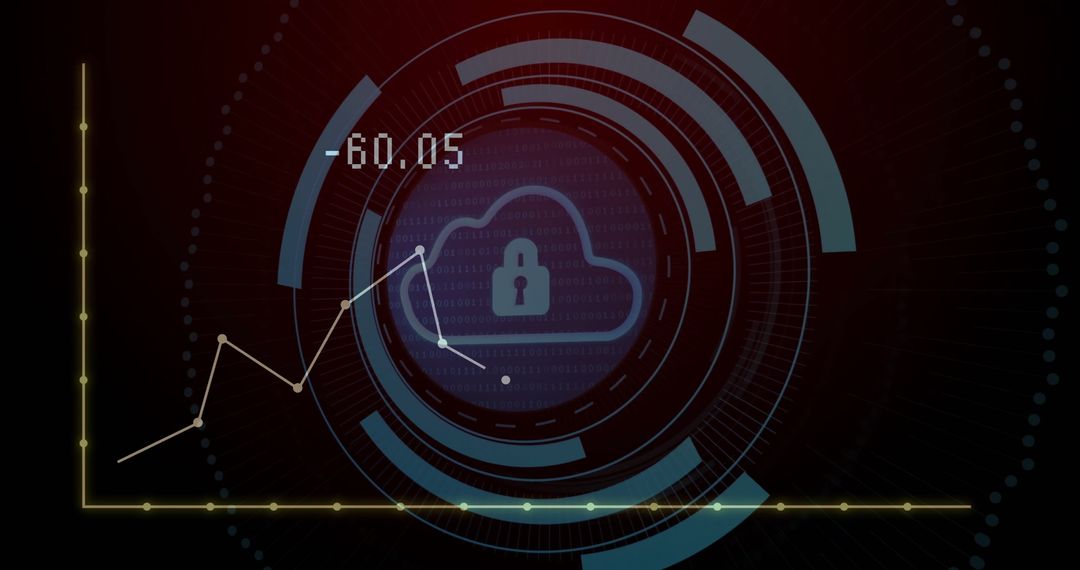 Cybersecurity Interface with Cloud Lock Symbol