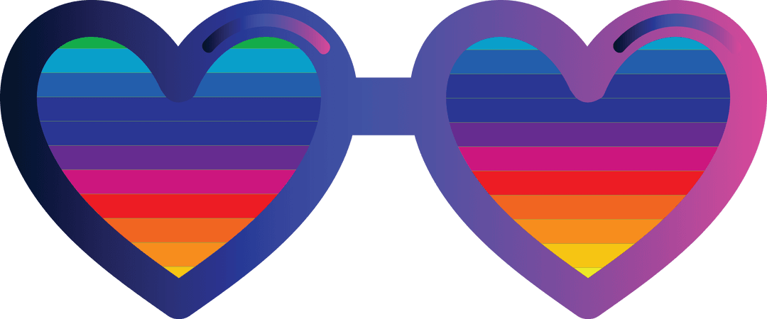 Transparent Heart-Shaped Rainbow Glasses Illustration