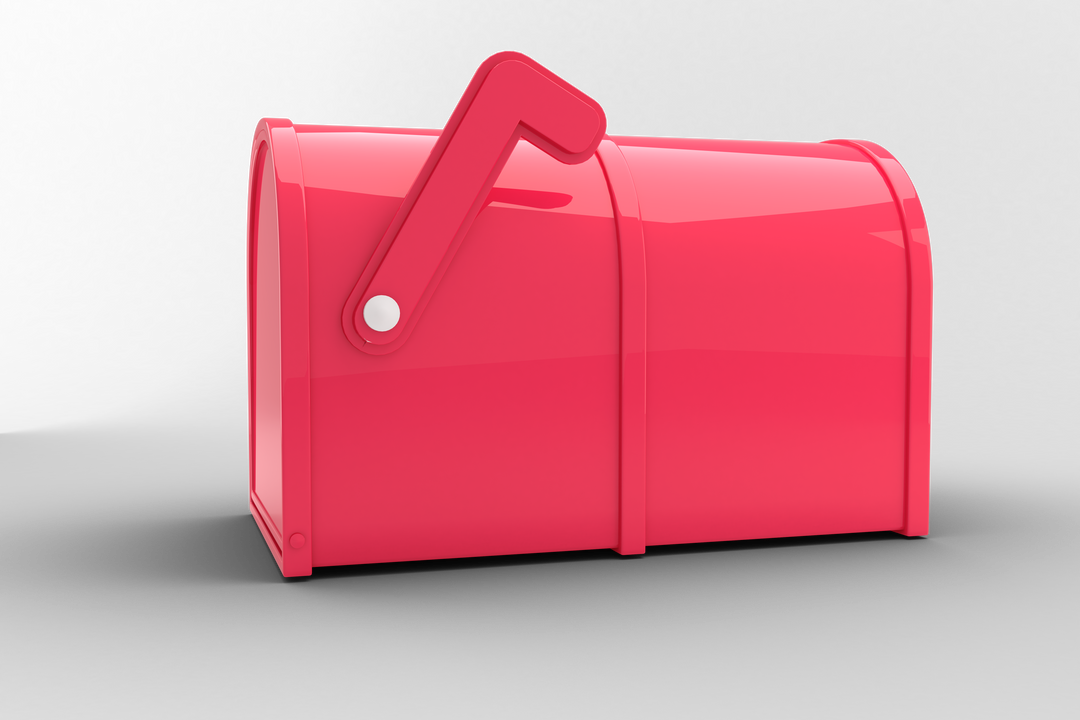 Transparent Illustration of Pink Shiny Mailbox With Flag Up - Download Free Stock Images Pikwizard.com