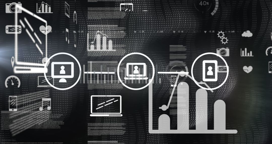 Modern Digital Data Visualization Concept with Various Icons and Graphs - Free Images, Stock Photos and Pictures on Pikwizard.com