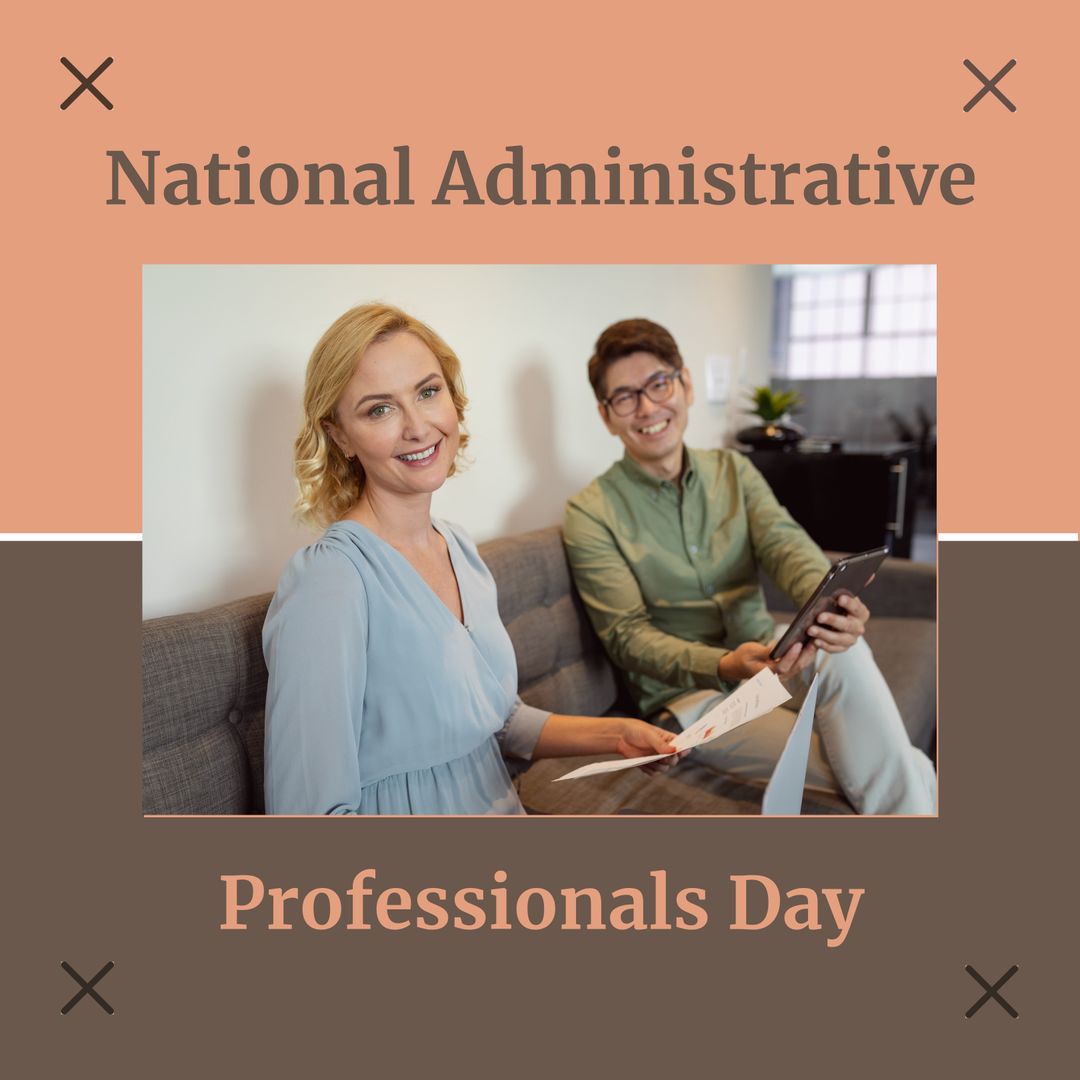 Smiling Diverse Business Professionals in Modern Office Setting