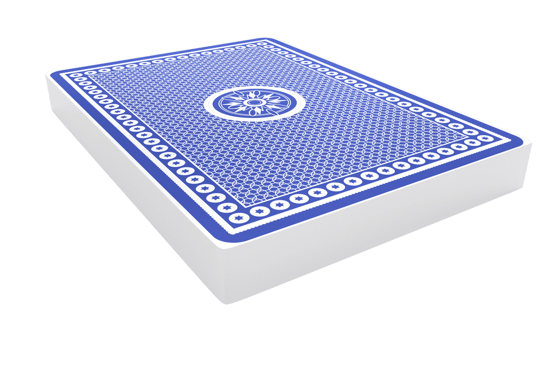 Transparent Deck of Graphic Blue Playing Cards On Isolated Background