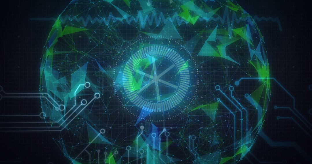 Futuristic Globe with Digital Interface and Tech Elements