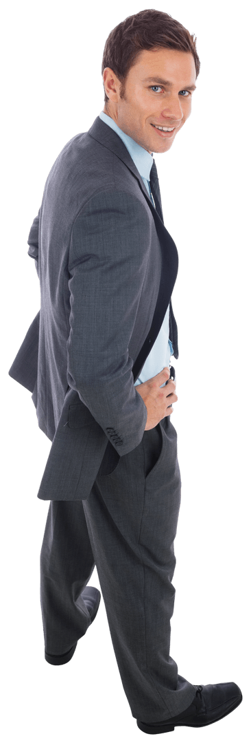Transparent Businessman Confidently Posing