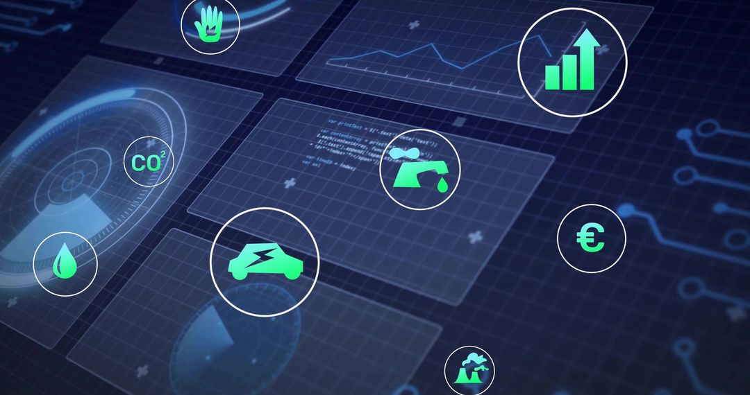 Futuristic Energy and Environment Dashboard Interface