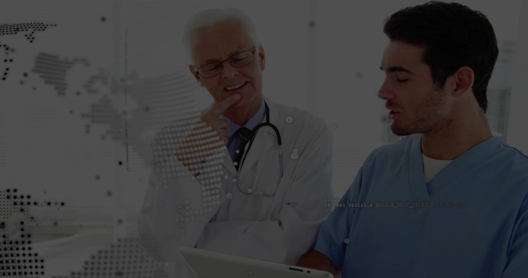 Doctors Collaborating Utilizing Technology in Modern Healthcare