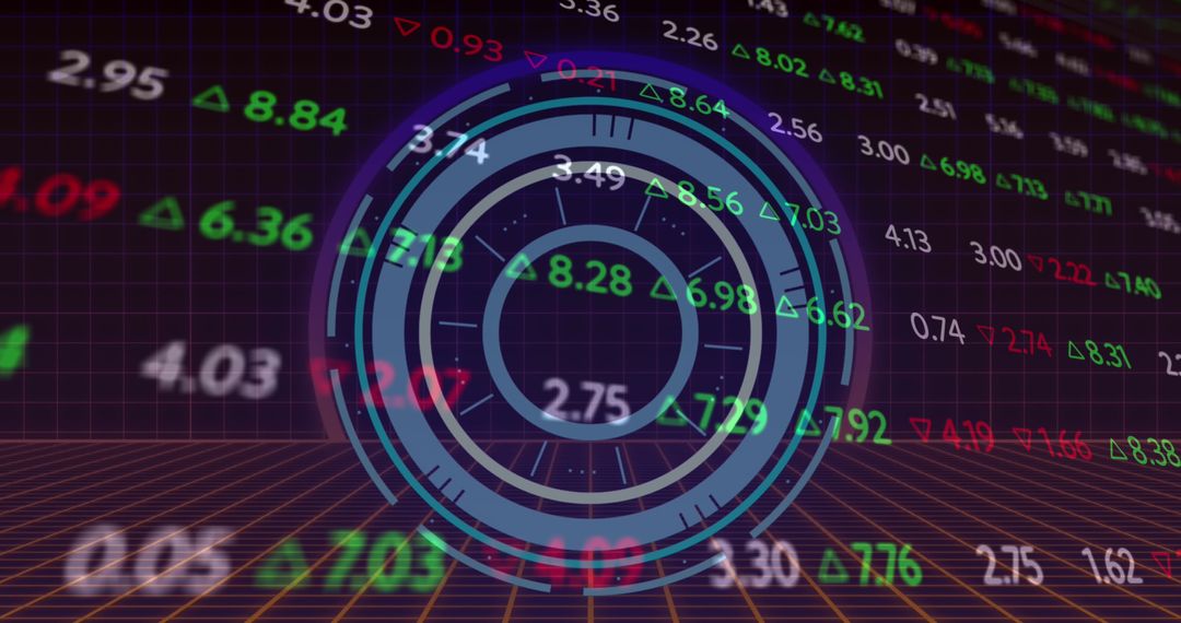 Digital Stock Market Visualization With Futuristic Interface