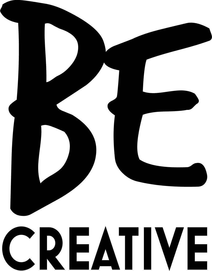 Be Creative Text Art on Transparent Background