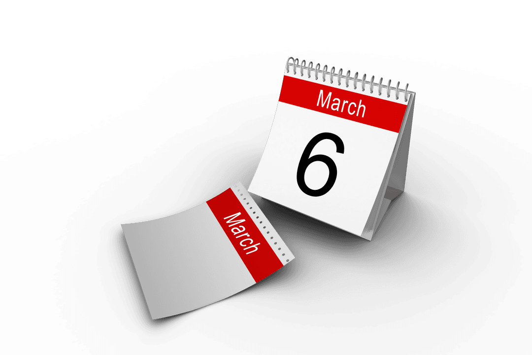 Transparent Calendar Pages for March Time Planning Concept