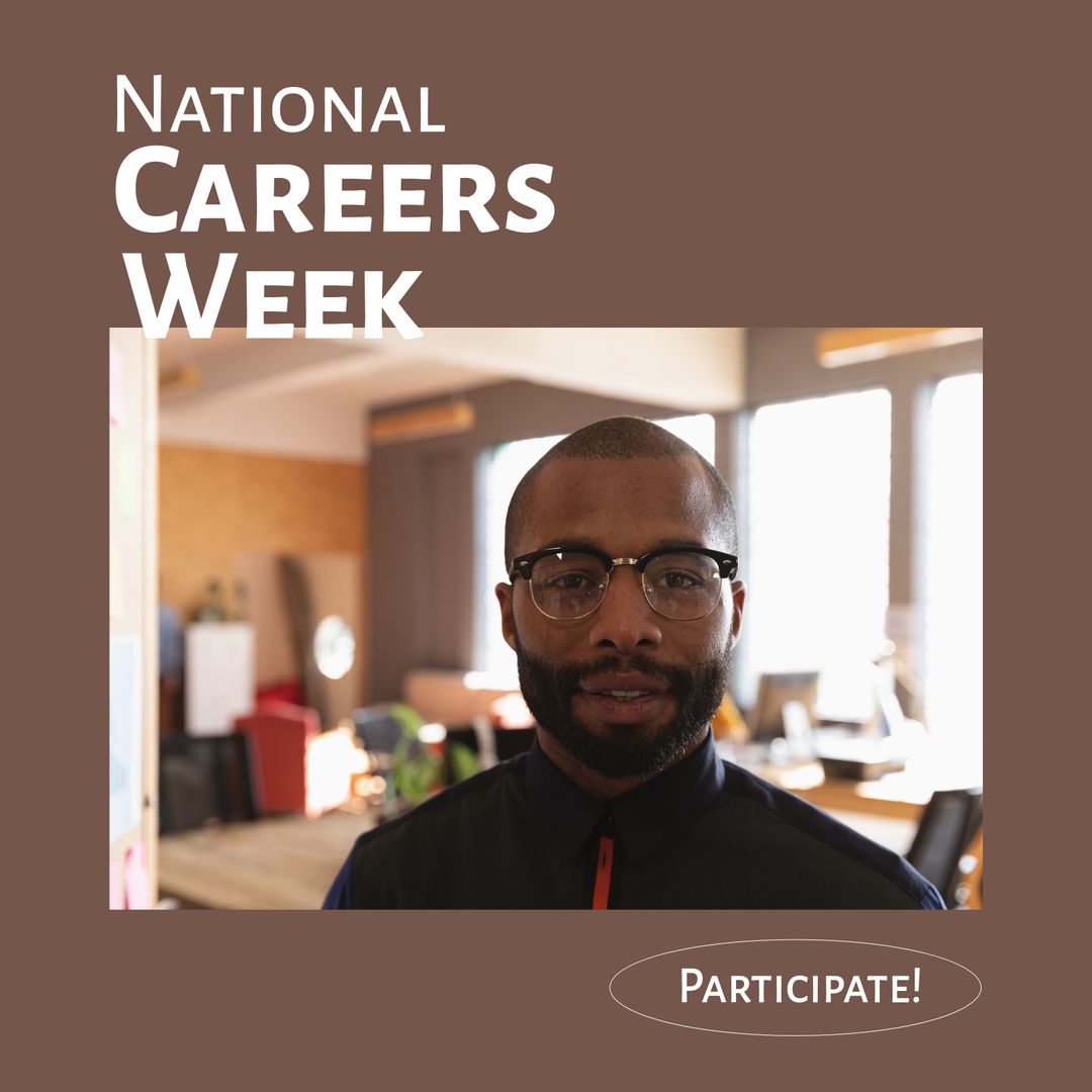 National Careers Week Poster with Professional in Modern Office