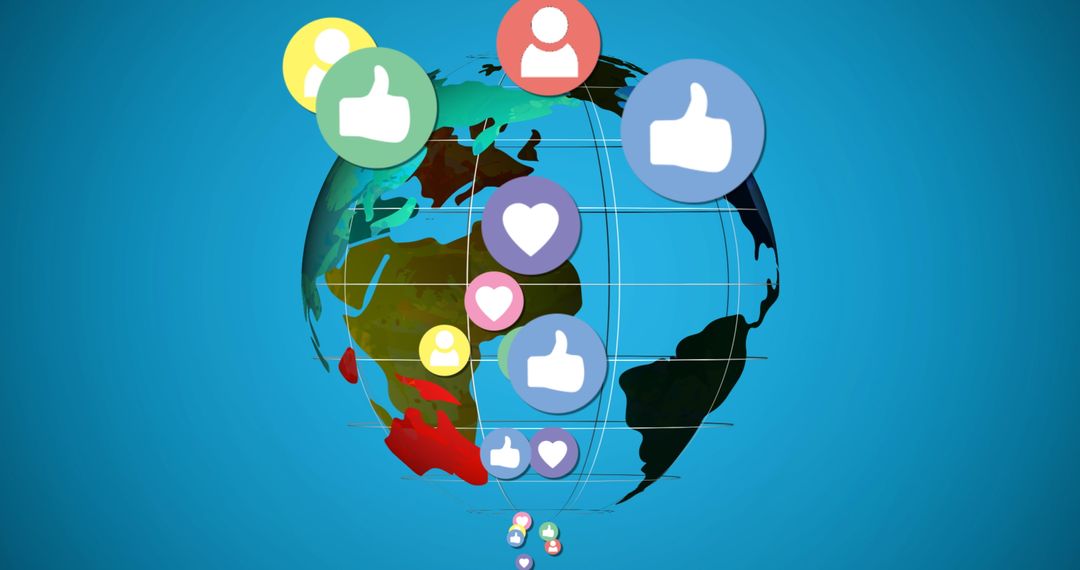 Social Media Connection Around Global Sphere