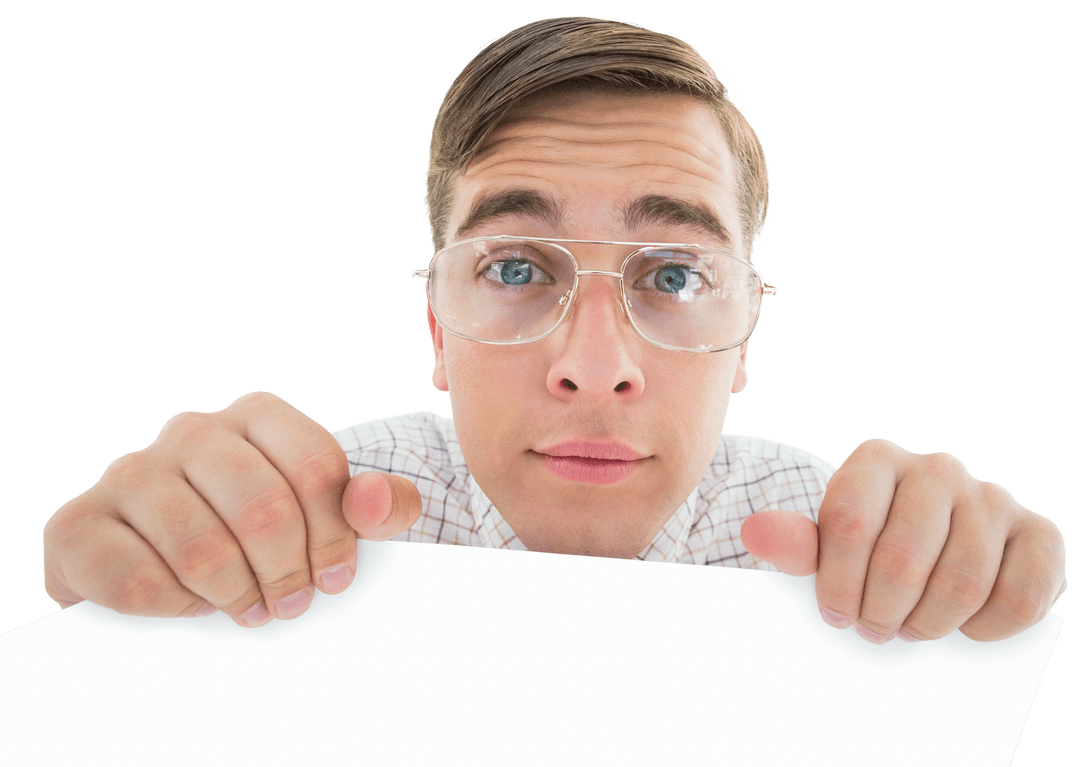 Transparent Presentation - Geeky Hipster Glasses Cheerful Display