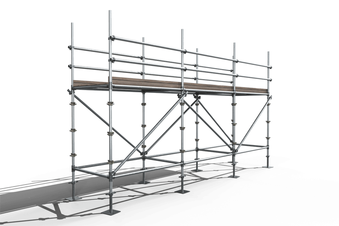 3D Transparent Construction Scaffold with Shadow