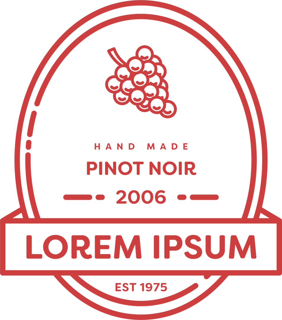 Elegant Red Transparent Wine Label Design Illustration