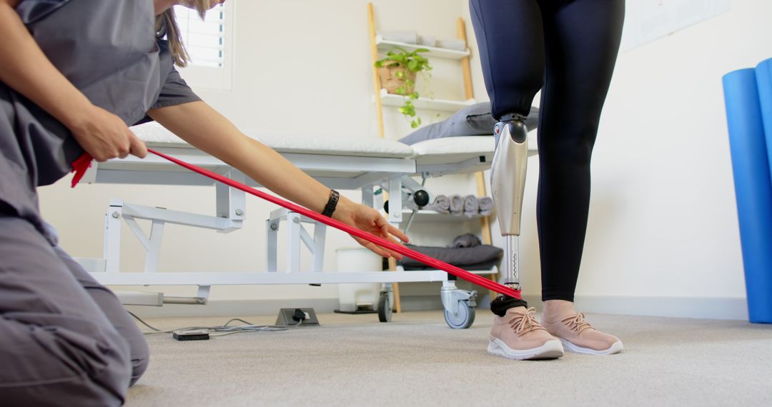Rehabilitation Session for Prosthetic Leg Using Resistance Band