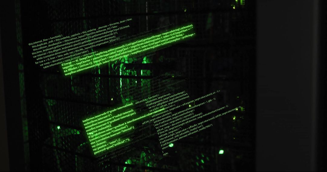 Digital Data Processing on Servers with Holographic Code Display - Free Images, Stock Photos and Pictures on Pikwizard.com