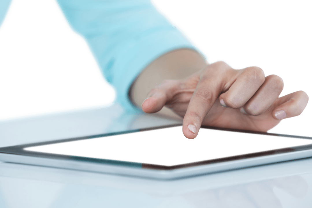 Transparent Touch Interactions with Digital Tablet Up Close