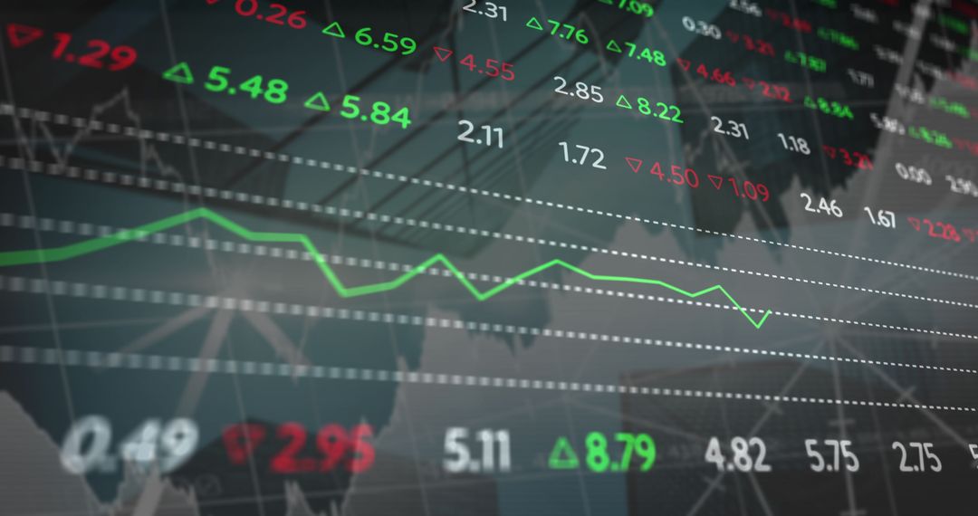 Dynamic Stock Market Data Over Urban Abstract Background