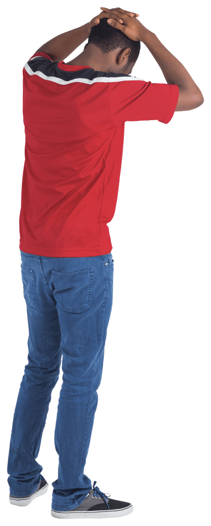 Disappointed Fan Reacts to Sports Loss with Transparent Background