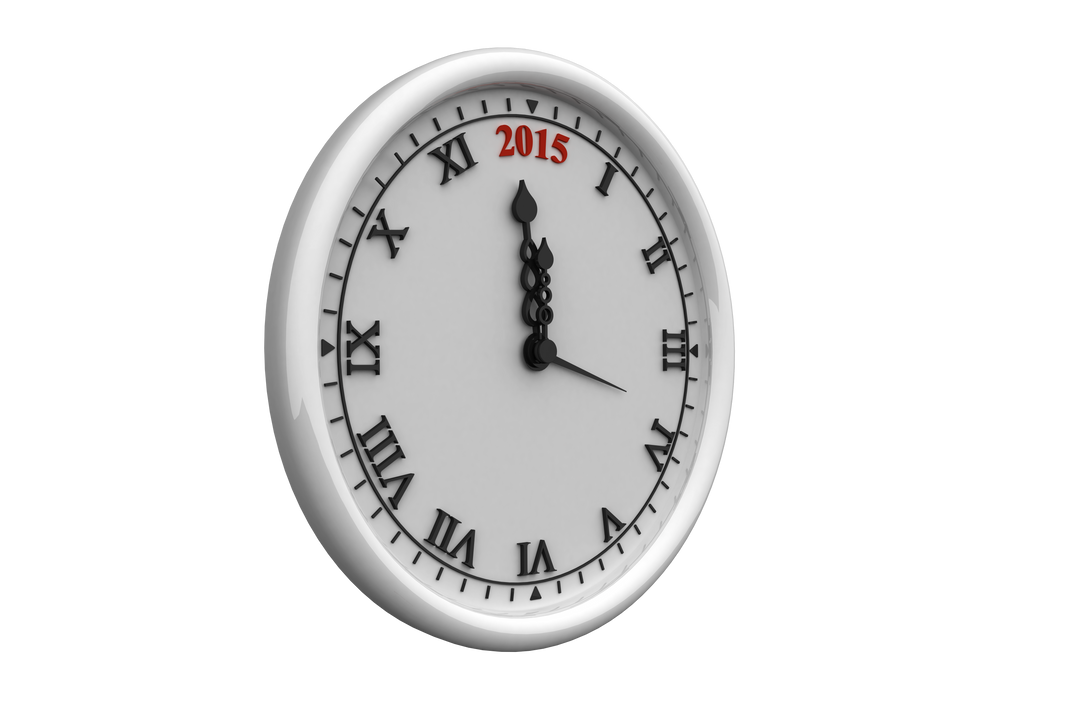 Vector Illustration of Clock on Transparent Background with Year 2015 - Download Free Stock Images Pikwizard.com