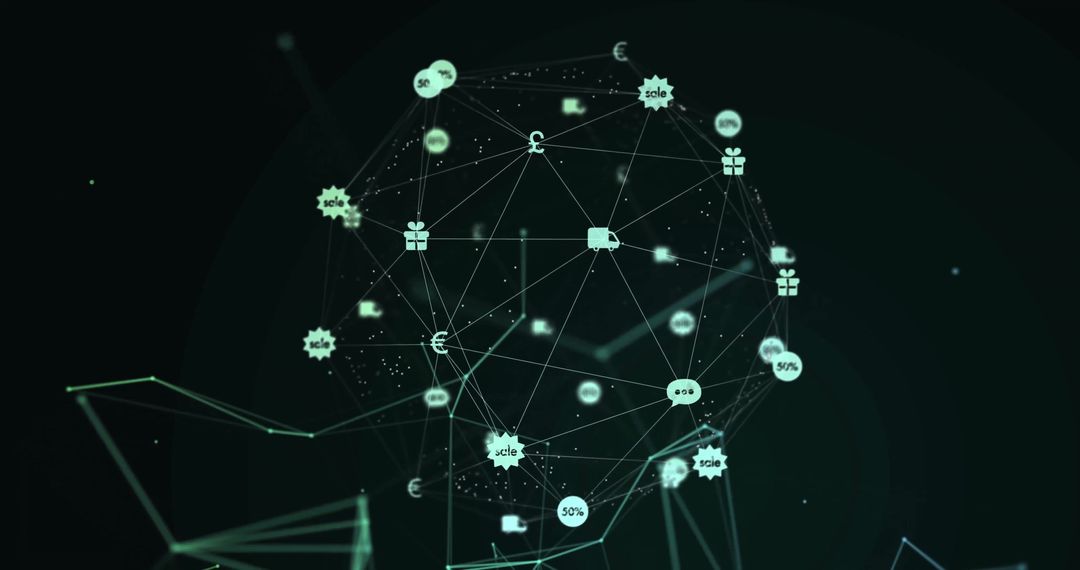 Digital Globe with Icons Showing Global Connections