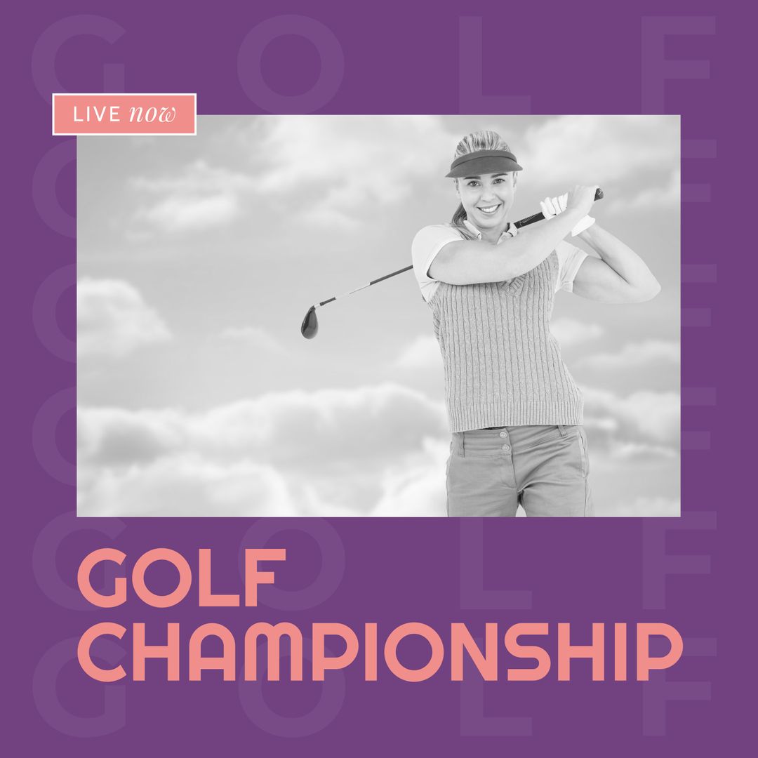 Woman Playing Golf at Championship Event