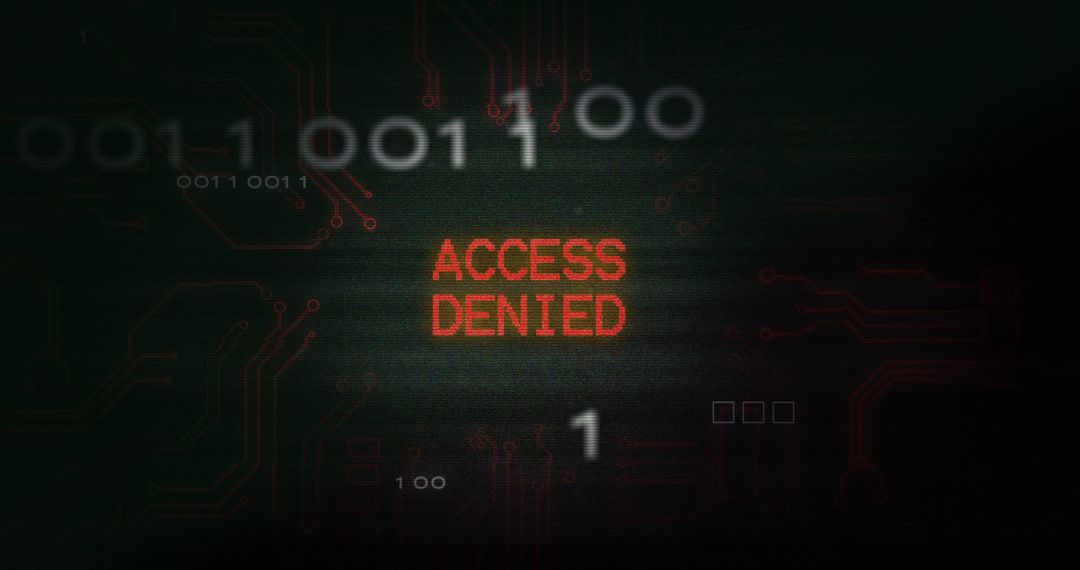 Access Denied Screen with Digital Glitch Effect
