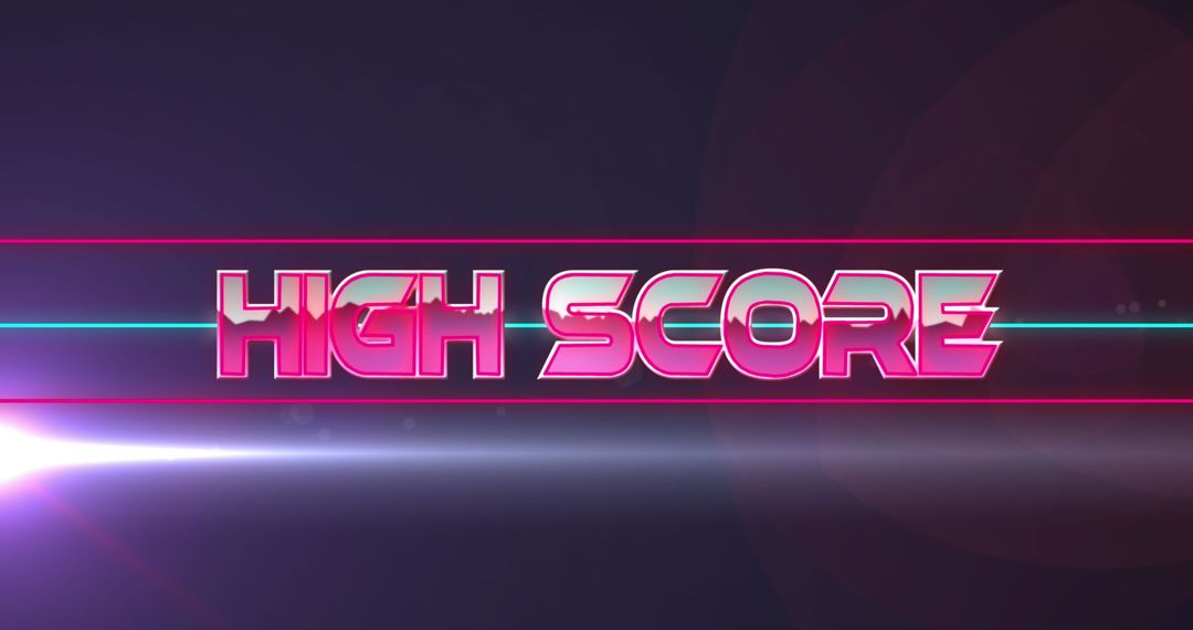 High Score Neon Banner with Colorful Lighting Effects