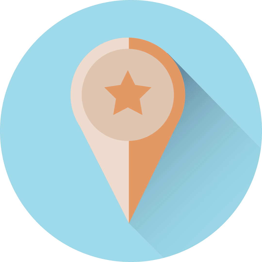 Stylized Transparent Map Marker with Star Icon