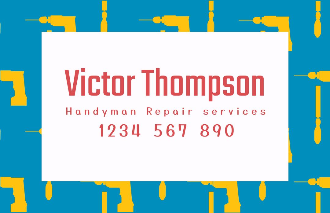 Handyman Service Card with Tool Icons and Contact Information - Download Free Stock Templates Pikwizard.com