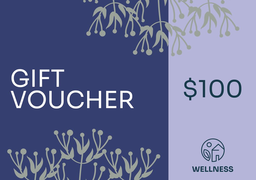 $100 Wellness Gift Voucher with Serene Botanical Design - Download Free Stock Templates Pikwizard.com
