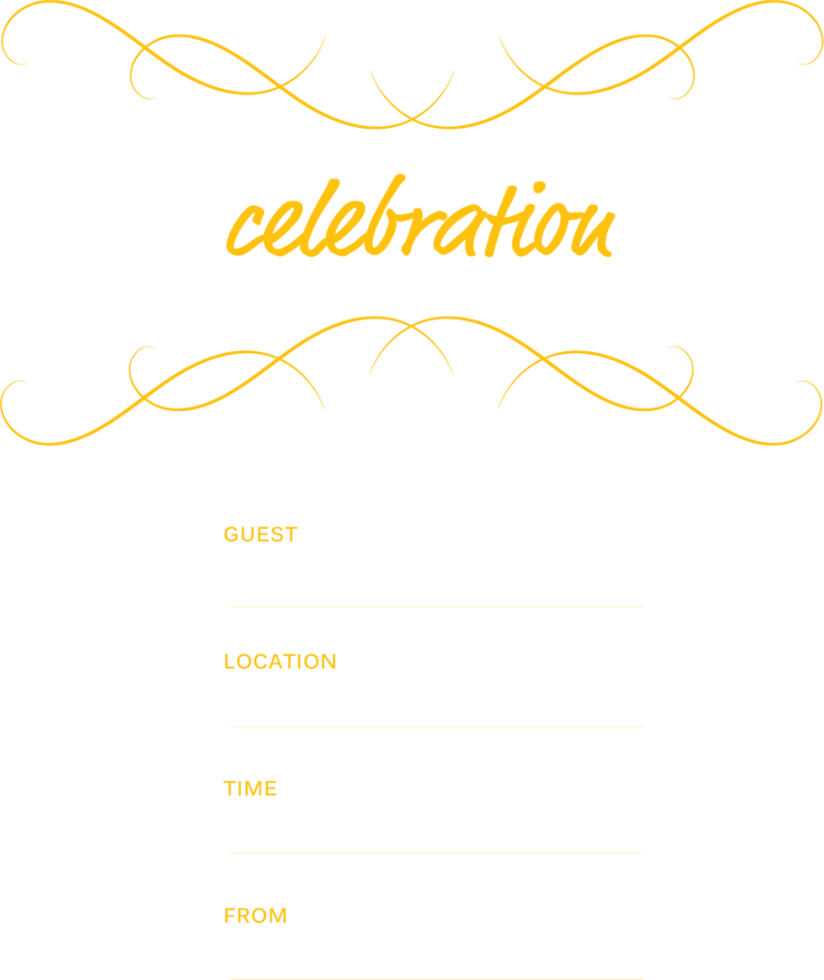 Transparent Yellow Celebration Text Invitation Design with Decorative Elements - Download Free Stock Images Pikwizard.com