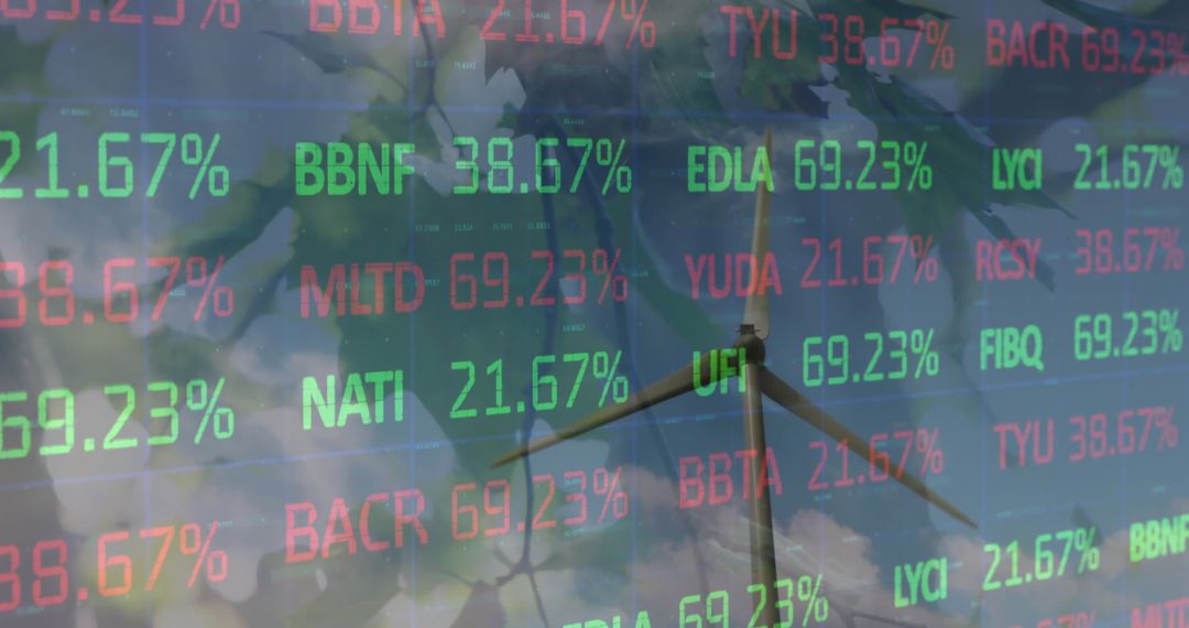 Stock Market Data Combined with Renewable Energy Windmill