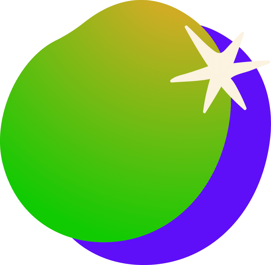 Gradient Circles with Starburst on Transparent Backdrop