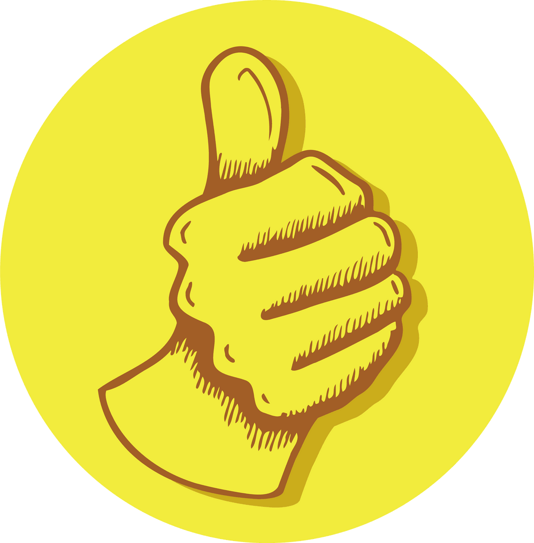 Minimalist Thumbs-Up Icon on Transparent Background