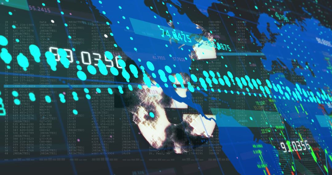 Euro Symbol with Data Analytics on Abstract World Map