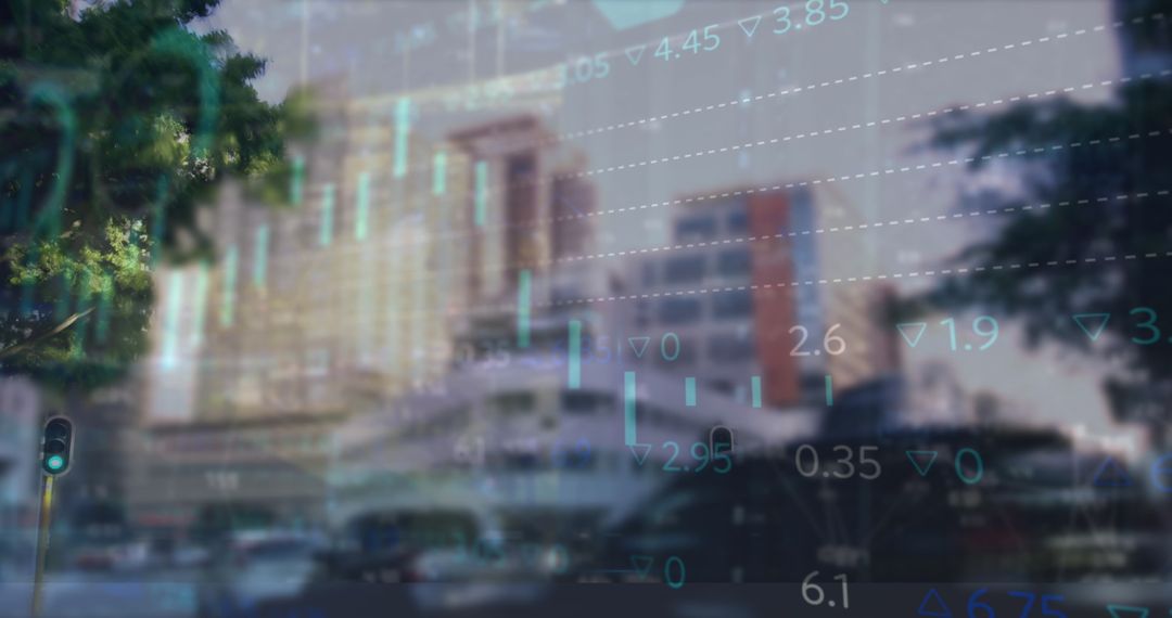 Financial Data and Urban Cityscape Fusion Concept