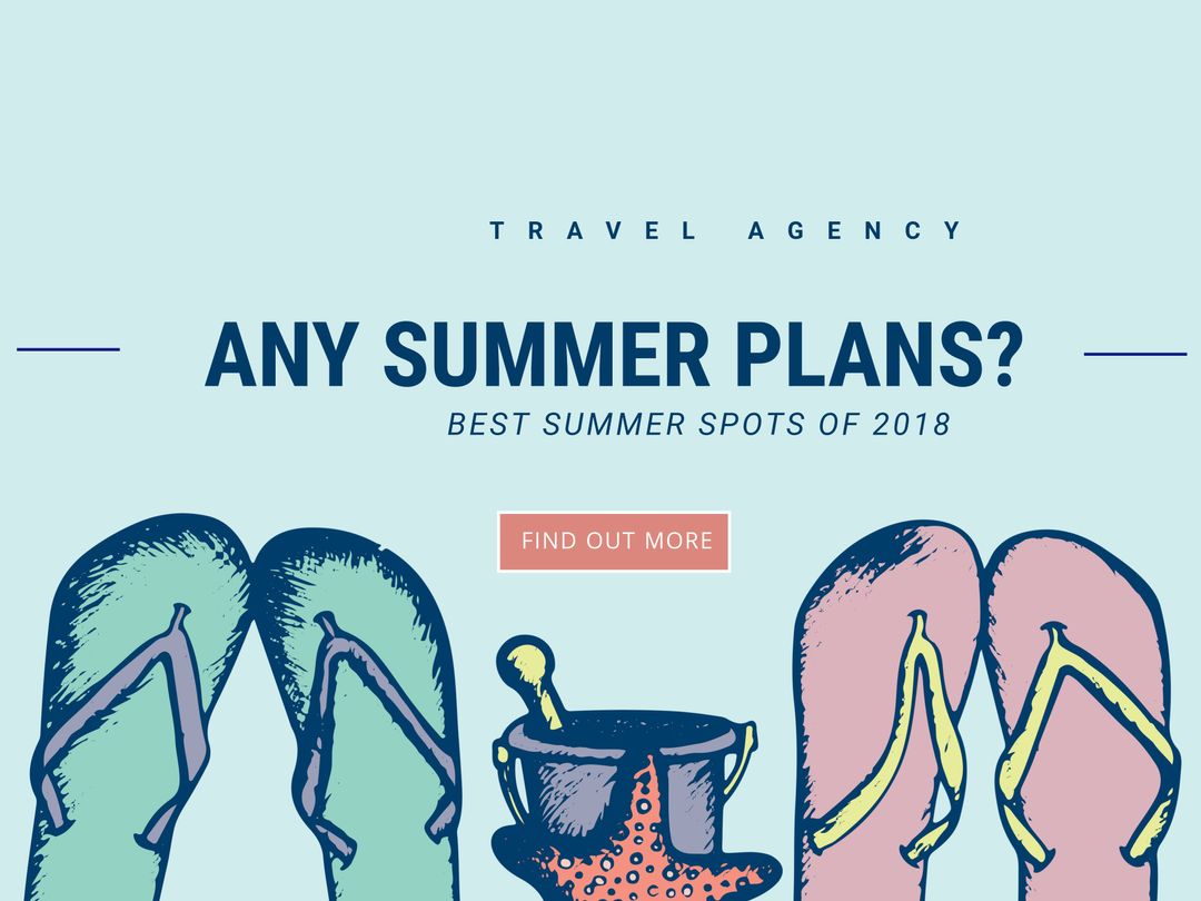 Playful Summer Travel Promotion Featuring Flip-Flops and Ocean Vibes