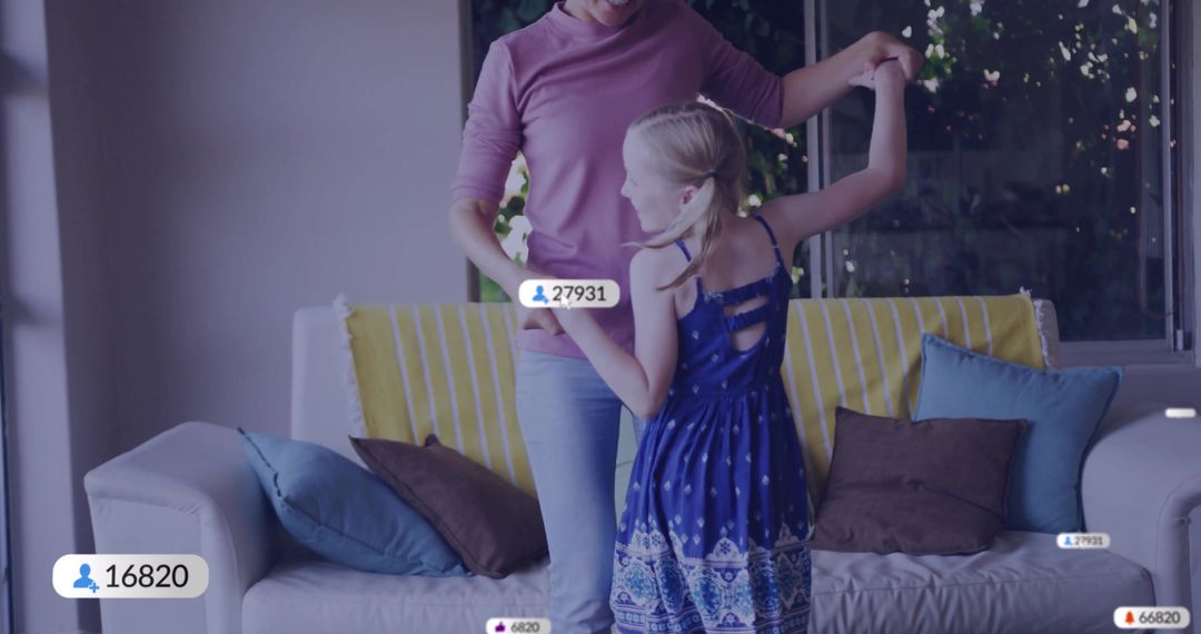 Mother and Daughter Enjoying Dance Time at Home