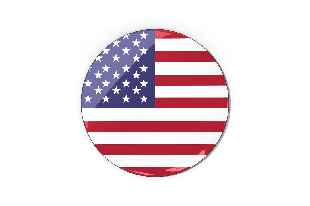 Transparent American Flag Button for Election Campaigns