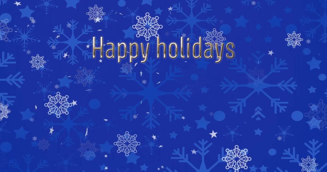 Happy Holidays Greeting Card with Falling Snowflakes