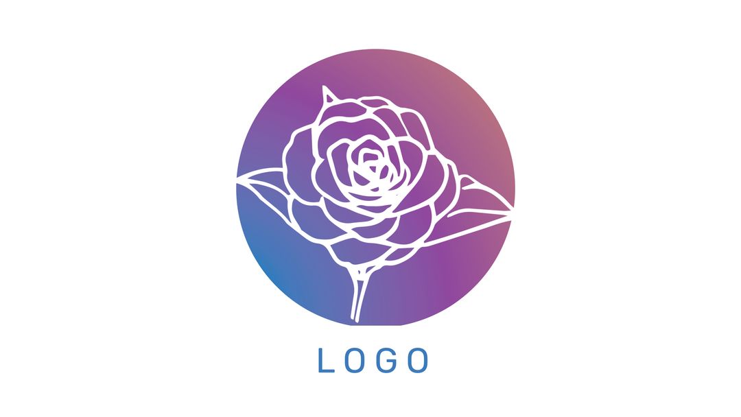 Gradient Circle Logo with White Stylized Flower Design - Download Free Stock Templates Pikwizard.com