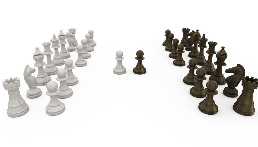 Transparent Clashing Black and White Chess Pieces Alternating Strategy - Download Free Stock Images Pikwizard.com