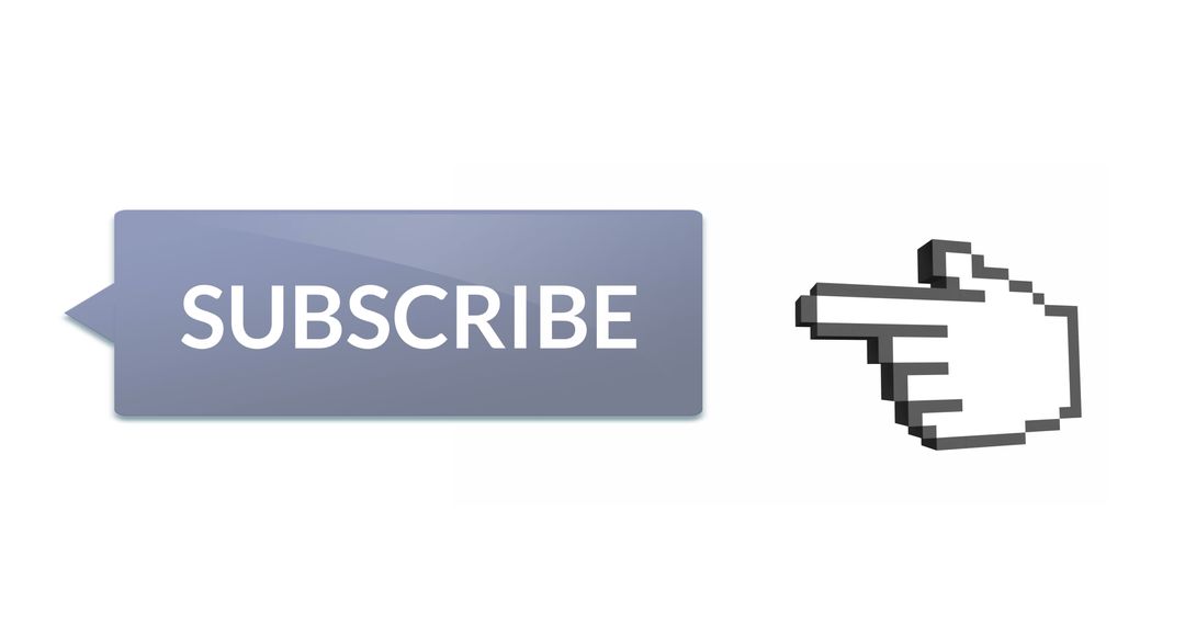 Pixelated cursor pointing at subscribe button