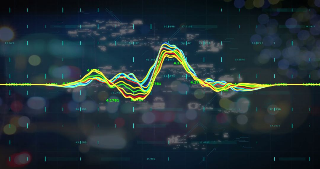Futuristic Data Processing With City Light Overlay