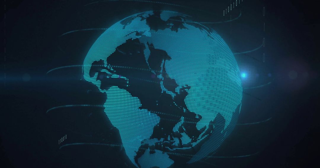 Digital Globe with Virtual Data Connections Illustration