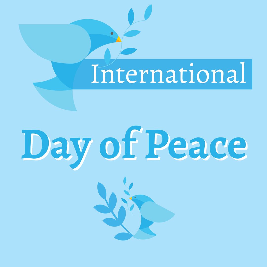 International Day of Peace With Doves and Olive Branches