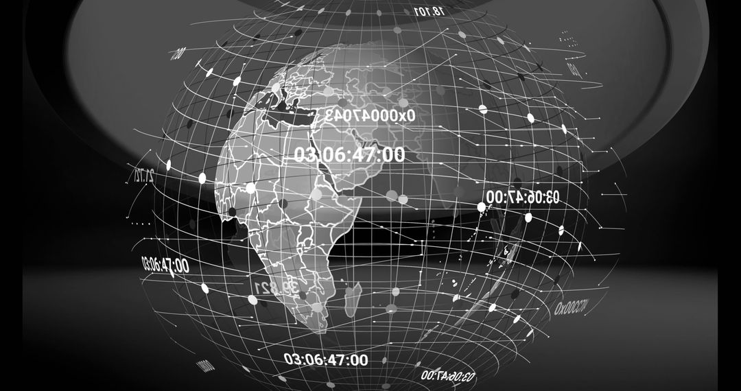 Abstract Digital Globe with Data Overlay